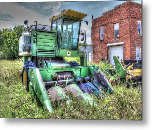 4 Four Row Metal Print featuring the photograph Vintage Four Row Corn Picker by J Laughlin