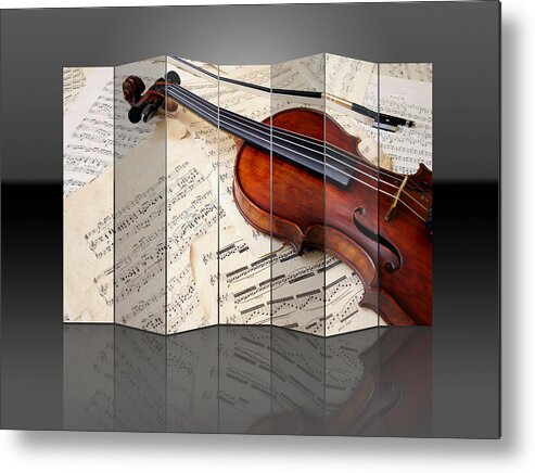 Cool Metal Print featuring the mixed media Violin by Marvin Blaine