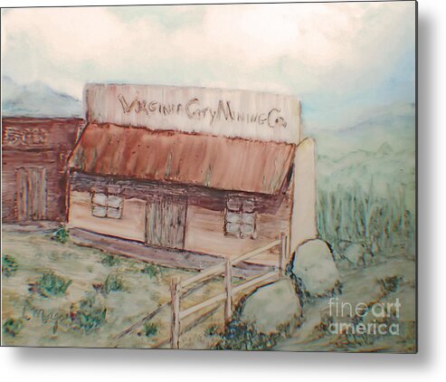 Usa Metal Print featuring the painting Virginia City Mining Co. by Laurie Morgan