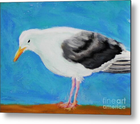 Seagull Metal Print featuring the painting Visitor by Melinda Etzold