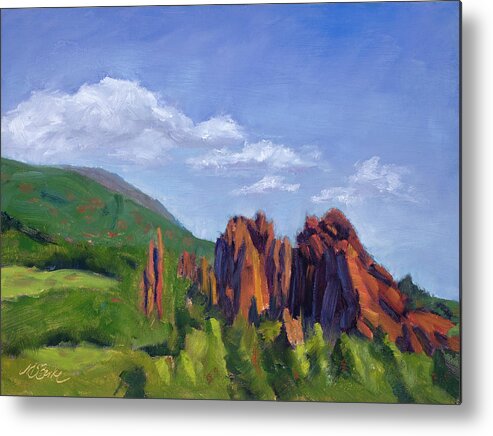 Garden Metal Print featuring the painting Vista of the Gods by Mary Benke