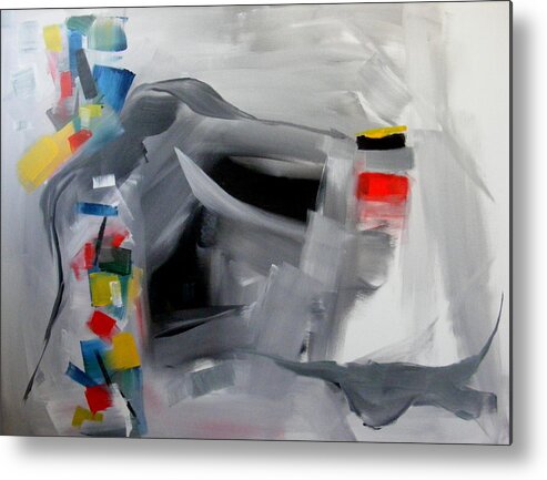 Abstract Metal Print featuring the painting Walk Of The Elephants by Peter Bethanis