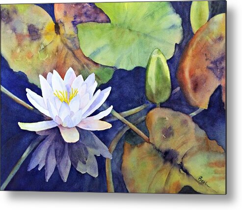 Water Lily Metal Print featuring the painting Water Lily by Beth Fontenot