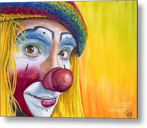 Daniel Flores Metal Print featuring the painting Watercolor Clown #22 Daniel Flores by Patty Vicknair