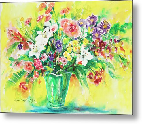 Flowers Metal Print featuring the painting Watercolor Series 167 by Ingrid Dohm