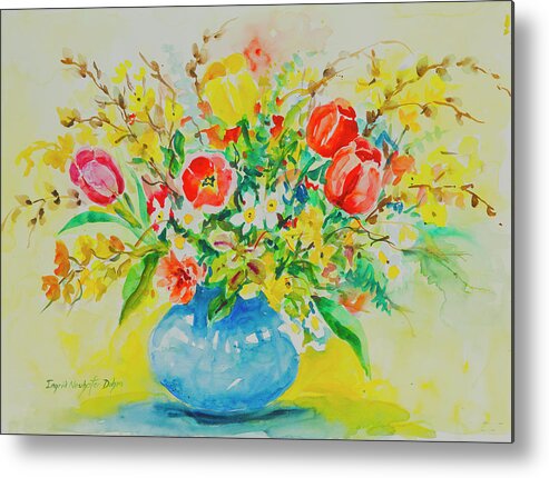Flowers Metal Print featuring the painting Watercolor Series 179 by Ingrid Dohm