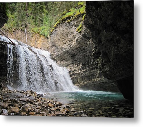 Alberta Metal Print featuring the photograph Waterfall in Banff National Park by Mary Lee Dereske