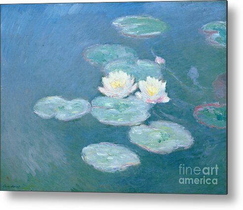 Waterlilies Metal Print featuring the painting Waterlilies Evening by Claude Monet