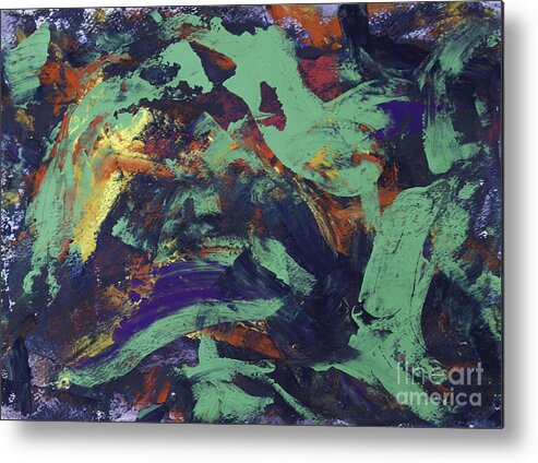 Abstract Metal Print featuring the painting Watermelon Man by Julius Hannah