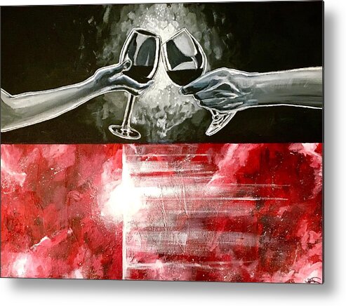 Wine Metal Print featuring the painting Wente Duetto by Joel Tesch