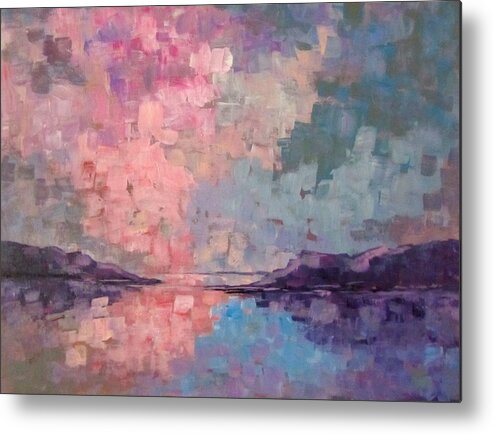 Sunset Metal Print featuring the painting West Coast of Scottland by Barbara O'Toole