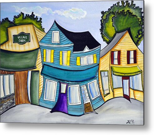 Abstract Metal Print featuring the painting Westport Shopping by Heather Lovat-Fraser