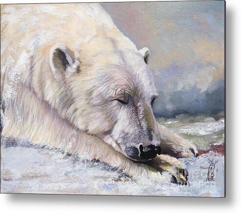 Bear Metal Print featuring the painting What do Polar Bears dream of by J W Baker