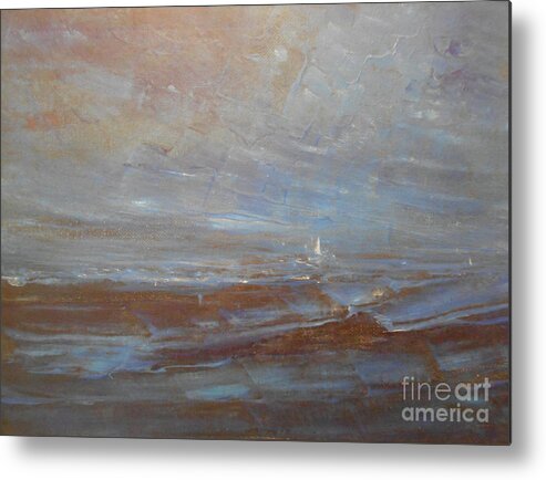 Abstract Metal Print featuring the painting White Sail by Jane See