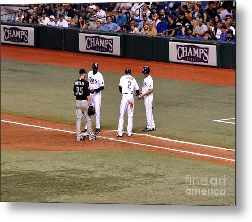 Tampa Bay Rays Metal Print featuring the photograph Who's On First by John Black