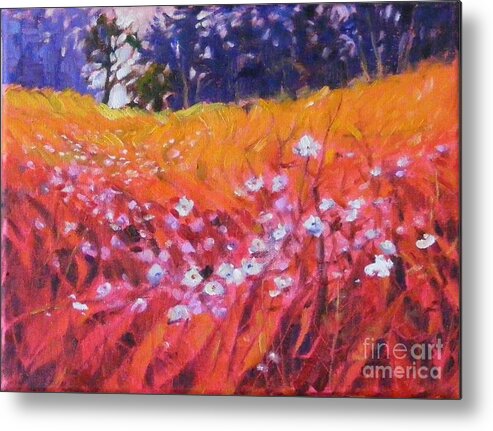 Wildflower Image Metal Print featuring the painting Wildflower I by Celine K Yong