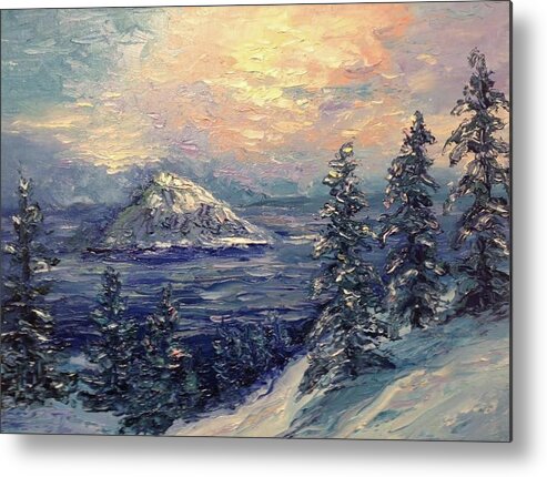 Winter Metal Print featuring the painting Winter Peace by Natascha de la Court