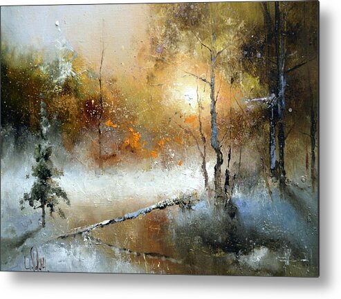 Russian Artists New Wave Metal Print featuring the painting Winter Sunset by Igor Medvedev