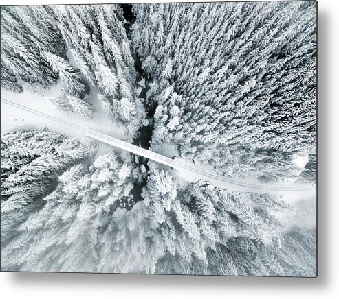 Aerial Metal Print featuring the photograph Winter Wonderland by Evgeny Vasenev