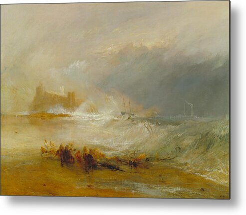 19th Century Art Metal Print featuring the painting Wreckers -- Coast of Northumberland by Joseph Mallord William Turner