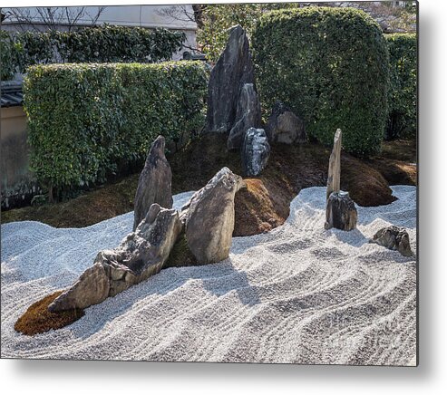 Zen Metal Print featuring the photograph Zen Garden, Kyoto Japan 2 by Perry Rodriguez