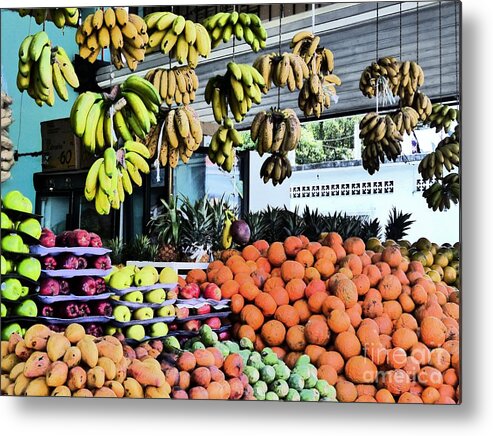 Piled-high Fruit Metal Print featuring the photograph Zihuatanejo Market by Rosanne Licciardi