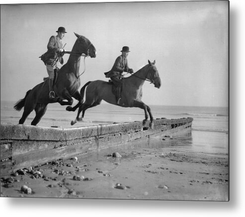 Horse Metal Print featuring the photograph Double Jump #1 by E. Phillips