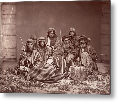 People Metal Print featuring the photograph Group Of Bedouin Men #1 by Bettmann
