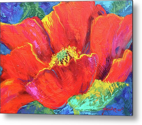 Passion Poppy Metal Print featuring the painting Passion Poppy #1 by Marion Rose