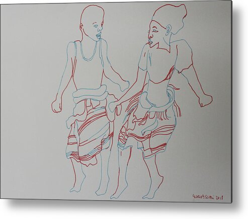 Jesus Metal Print featuring the painting Busoga Dance Uganda #2 by Gloria Ssali