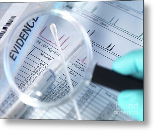 Dna Swab Metal Print featuring the photograph Dna Evidence #2 by Tek Image/science Photo Library