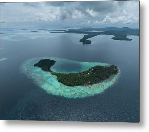 Landscapeaerial Metal Print featuring the photograph Lush, Tropical Islands Are Fringed #2 by Ethan Daniels