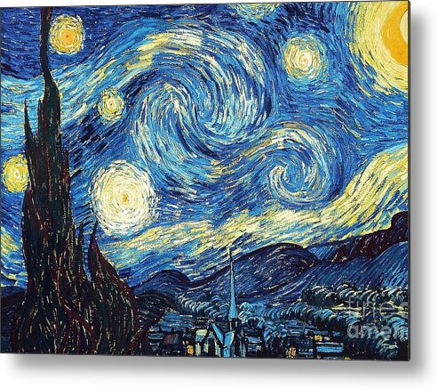 Van Gogh Starry Night Metal Print featuring the painting Starry Night Arles by Van Gogh by Vincent Van Gogh