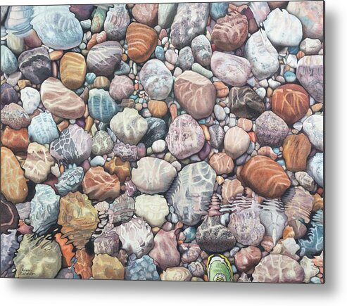 Watercolor Metal Print featuring the painting A Foot in Cold Water by Karen Richardson