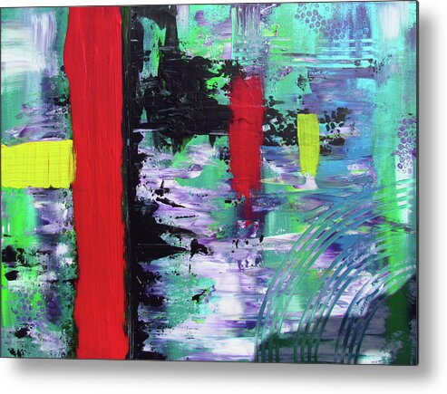 Acrylic Painting Metal Print featuring the painting Abstract Red River by Patricia Piotrak