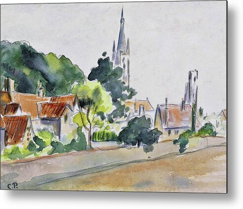 All Saints' Church Metal Print featuring the painting All Saints' Church, Beulah Hill - Digital Remastered Edition by Camille Pissarro