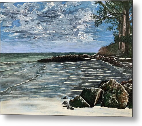 Shore Metal Print featuring the painting Along The Coast by Mr Dill