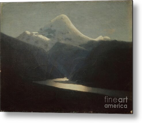Oil Painting Metal Print featuring the drawing At The Mount Elbrus, 1870s. Found by Heritage Images
