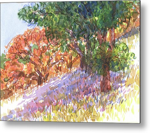 California Metal Print featuring the painting Autumn Colors by Judith Kunzle