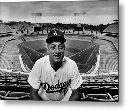 Event Metal Print featuring the photograph Baseball Manager Tommy Lasorda Portrait by George Rose