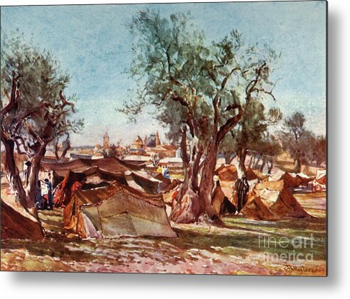 Arabia Metal Print featuring the drawing Bedouin Encampment Outside The North by Print Collector