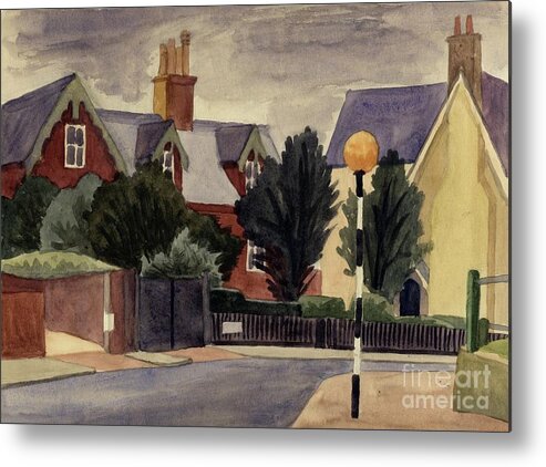 Gouache Metal Print featuring the drawing Belisha Beacon by Heritage Images