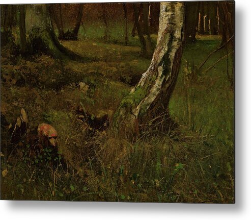 Forest Metal Print featuring the painting Birch Trunk by Curt Agthe