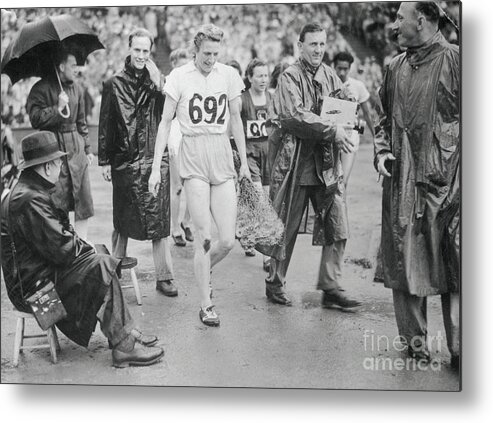 Event Metal Print featuring the photograph Blankers-koen Wembley Champion Exiting by Bettmann