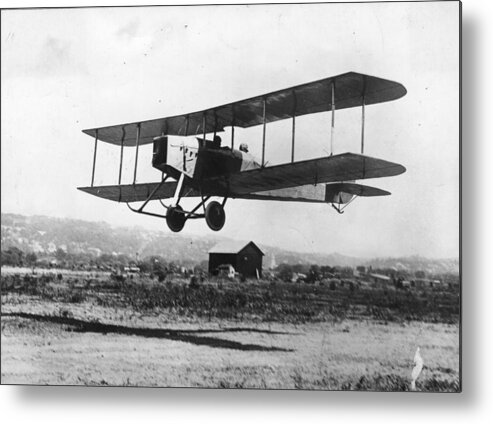 1910-1919 Metal Print featuring the photograph British Bi-plane by Hulton Archive