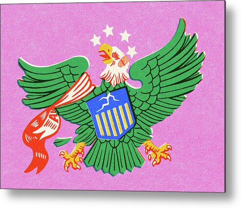 America Metal Print featuring the drawing Broken American Eagle Symbol by CSA Images
