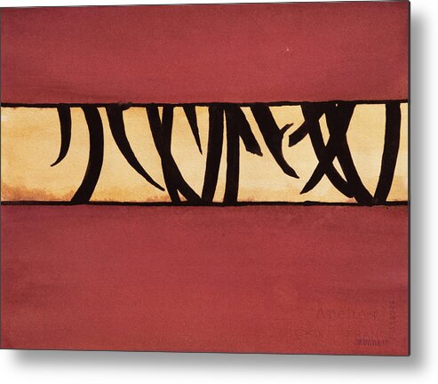 Abstract Metal Print featuring the painting Brush Painting Abstract by Heidi E Nelson