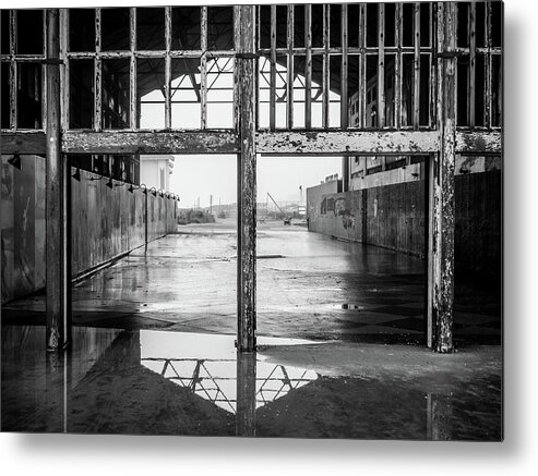 Beach Metal Print featuring the photograph Casino Reflection by Steve Stanger