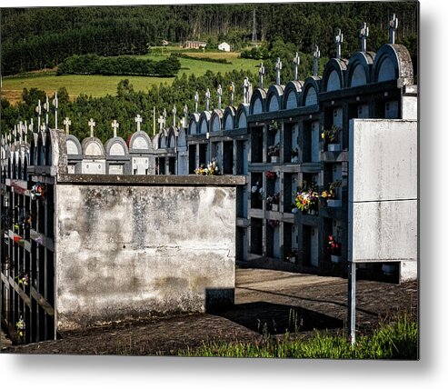 Cudillero Spain Metal Print featuring the photograph Cemetery Vaults by Tom Singleton