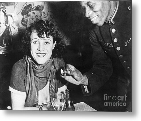 People Metal Print featuring the photograph Charlotte Cobler At Parisian Cafe by Bettmann